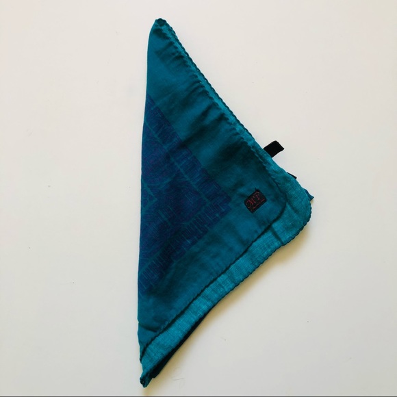 Massimo Bizzocchi Other - MP Massimo Piombo Teal Handkerchief Pocket Square.